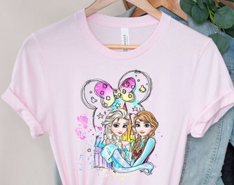 T-shirt Disney Princess Elsa, camicia Frozen Elsa Anna, camicia Disney Princess Elsa, camicia Frozen Magic Kingdom