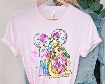 Maglietta Rapunzel Watercolor: Maglietta Rapunzel Princess
