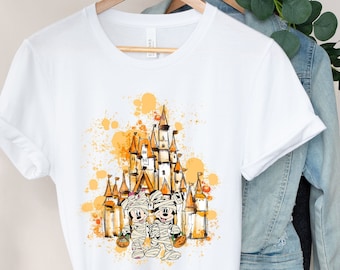 Chemise Mickey momie, t-shirt Minne momie, tee-shirt Mickey et Minnie halloween, chemise château Disney Halloween.