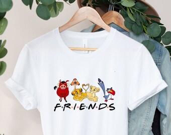 Chemise Lion King Friends, chemise mignonne Lion King, chemise de vacances en famille, cadeaux d'amis, chemise Disney, tee-shirt Lion King Friends, chemise de Simba