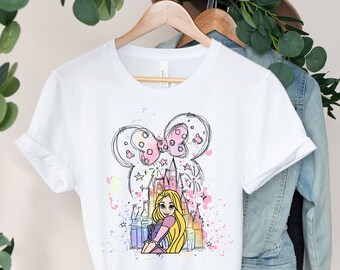 Maglietta Rapunzel Watercolor: Maglietta Rapunzel Princess