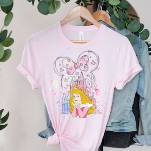 Disney Aurora Princess Shirt, Sleeping Beauty T-shirt, Disney Watercolor Tee, Disney Girl Trip, Princess Shirt, Disney Family Trip.