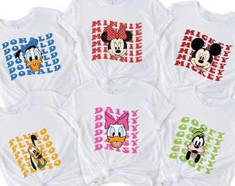Chemise rétro Disney Mickey, chemise Minnie vintage, chemise Mickey et ses amis, chemise Daisy, chemise Pluto, chemise Goofy.