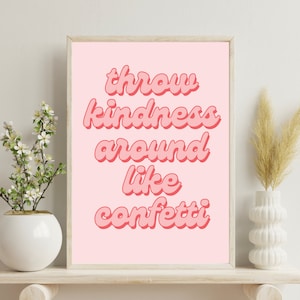 Jogue bondade como impressão de confete - fundo rosa - fonte de script - download digital - arte de parede inspiradora