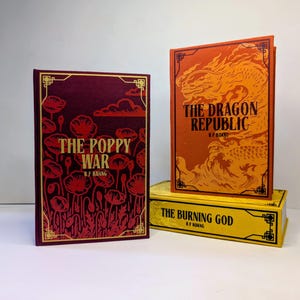 The Poppy War by R. F. Kuang - Handmade Classic Clothbound Hardback Set | Rebound Hardcover Books | Fantasy Collection