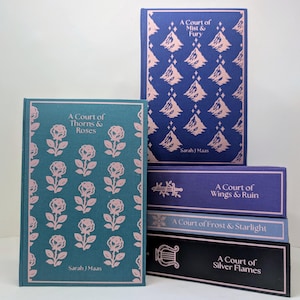 ACOTAR Series by Sarah J. Maas - Handmade Classic Clothbound Hardback Set | Rebound Hardcover Books | Fantasy Novel Collection | Book Lover