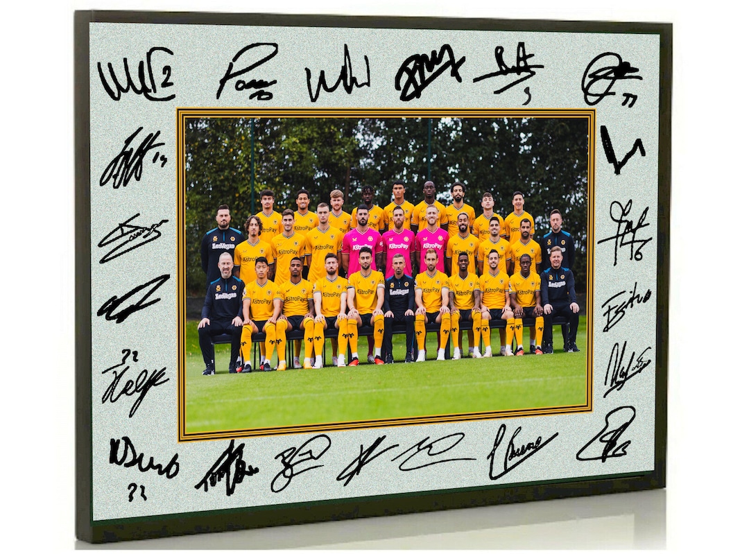 WOLVERHAMPTON WANDERERS WOLVES 2023 Signed Framed Canvas A4 - Etsy UK