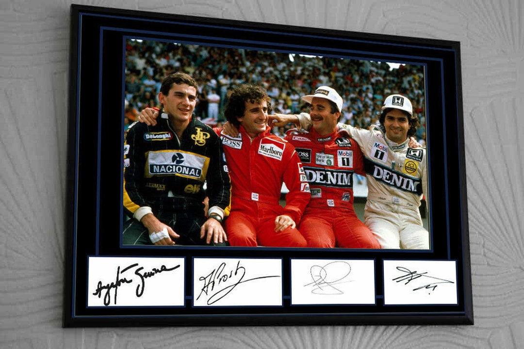 Foto Autografata Nigel Mansell E Ayrton Senna F1 - Corniciata A4, Regalo Perfetto Per Tifosi Di Formula 1 - Foto 8