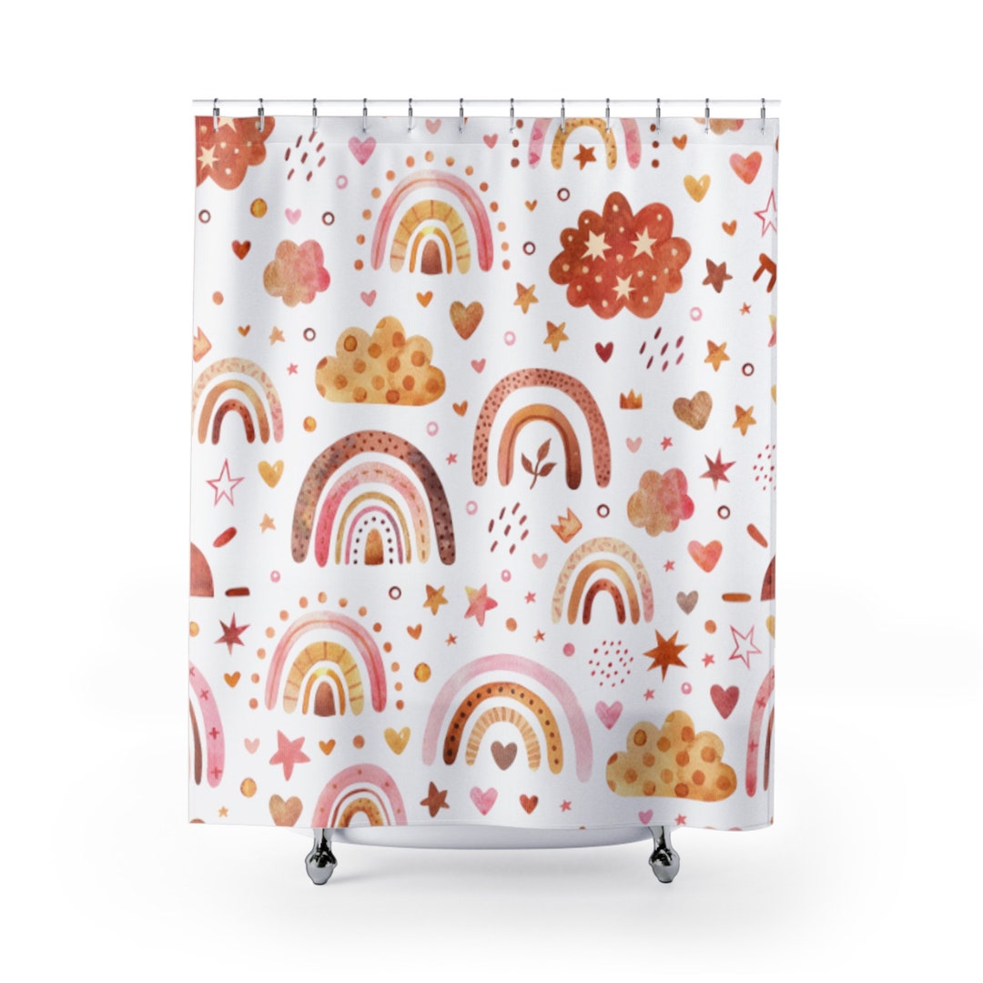 Boho Rainbow Shower Curtains Etsy