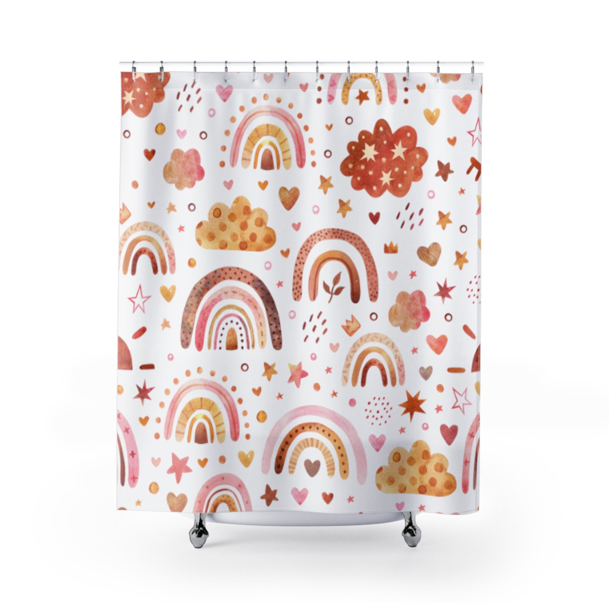 Boho Rainbow Shower Curtains Etsy