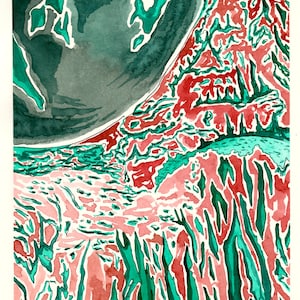 Cave Formations Painting 7&quot;x10&quot; Giclee Print