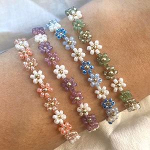 Floral bracelets in three shades