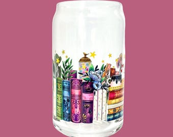 Bookshelf | Drinking Glass | Bookish Can Tumbler | Dishwasher Safe | Readers Drinkware