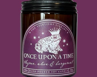 Once Upon A Time Soy Candle: Thyme, Olive & Bergamot Bookish Scent