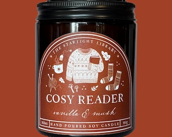 Cosy Reader Soy Candle | Vanilla & Musk | Bookish | Fantasy Scents | Literary Inspired | Hand-Poured | Book Lover