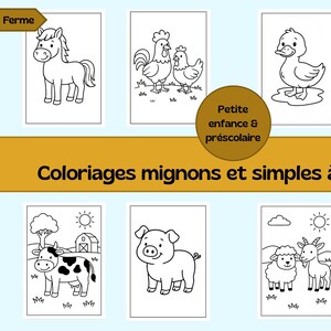 Farm Animals Coloring Book – Printable PDF – Educational Activity for Kindergarten & Preschool – Coloring for Kids