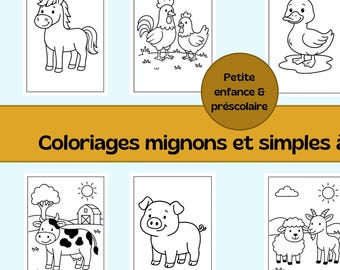 Farm Animals Coloring Book – Printable PDF – Educational Activity for Kindergarten & Preschool – Coloring for Kids