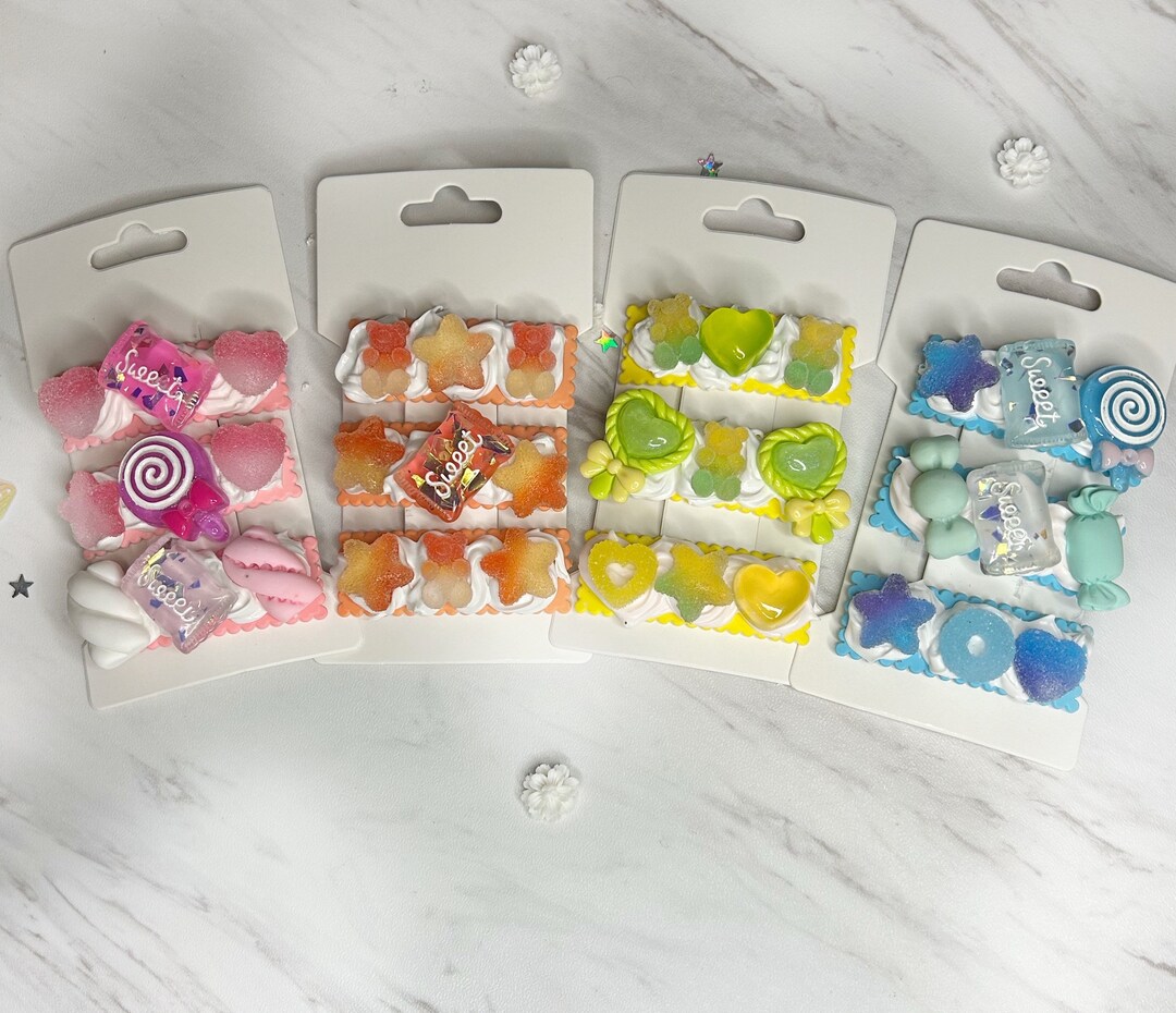 Kawaii Handmade Hair Clips Fun Decoden Hair Barrettes Etsy