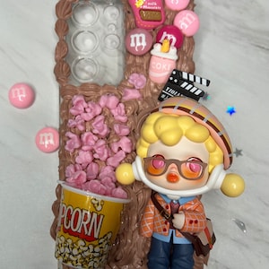 Kawaii Skullpanda Movie Fan Popcorn Case Whipped Cream Custom iPhone Case Decoden Samsung Phone Case Kawaii Gift for Her Gift for Movie Fan