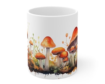 Mushroom Mug - Nature Mug - Mushroom Gift - Forest Mug - Ceramic Mushroom Mug - Cottagecore - Fungi Mug