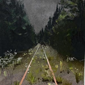 Cryptid Wendigo Kunstdruck | Das ist kein Hirsch | Gruselige Cottagecore | Gotik | 5x7 Karte Lager | Gruselige Mythologie Zugspuren | Einzigartiges Geschenk
