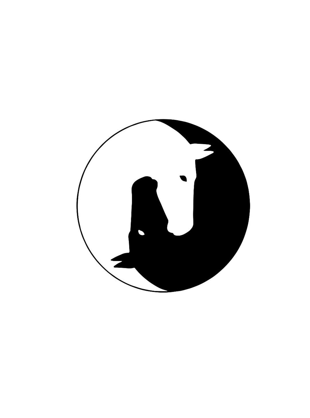 Yin Yang Horses Svg Vector Png Pdf Psd Jpeg Cricut Black and - Etsy