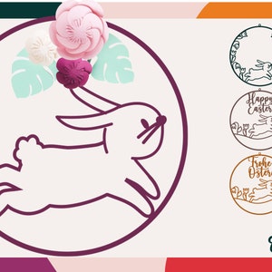 Easter Bunny Sign SVG - Laser Cut File, Door Hanger Set (digital ...