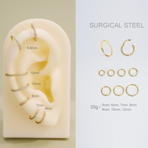 20G Gold Opal Nose Ring/Nose Hoop/Nose Piercing/Helix Hoop Earring/Cartilage Earring/Lobe Earring/Tragus Opal Hoop/Tiny Huggie Hoop Earring