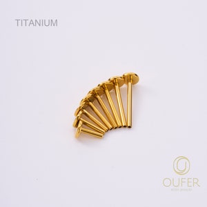 20G 18G 16G Implant Titanium Gold/Silver THREADLESS Post Replacement/Threadless Back/Push Pin/Flat Back/helix/conch/tragus/nose stud 5-12mm image 7
