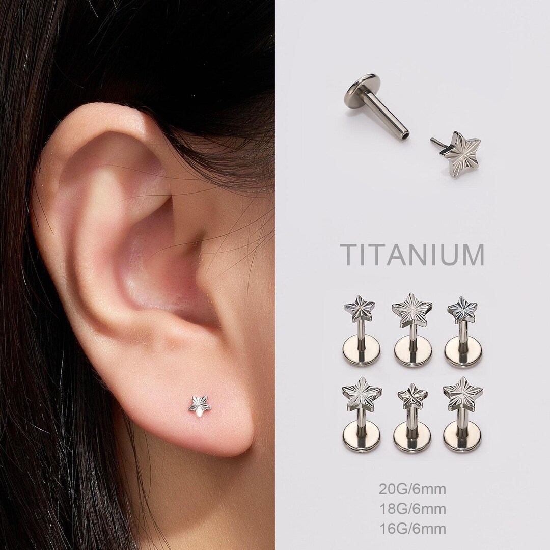 16G/18G/20G Titanium Cartilage Earring,helix Piercing,conch Stud ...