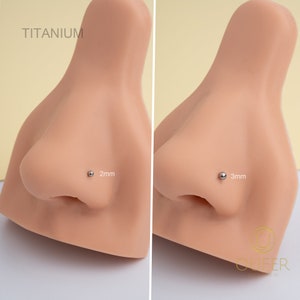 THREADLESS Push Pin Flat Back 16G/18G/20G Labret Stud,Implant Titanium Tiny Ball Ends Nose/Tragus/Conch/Helix/Earlobe Stud Earring Flatback zdjęcie 5