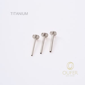 20G 18G 16G Implant Titanium Gold/Silver THREADLESS Post Replacement/Threadless Back/Push Pin/Flat Back/helix/conch/tragus/nose stud 5-12mm zdjęcie 6