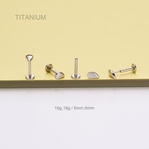 16G Implant Titanium Comma THREADLESS Push Pin Labret Stud/Tear Drop Nose Piercing/Cartilage Earring/Medusa/Nose/Tragus/Conch/Helix Piercing