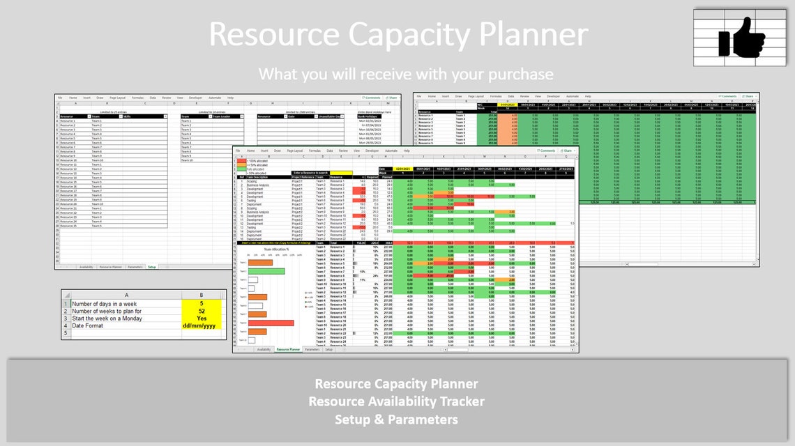 Resource Capacity Excel Template Resource Planner Excel Template ...
