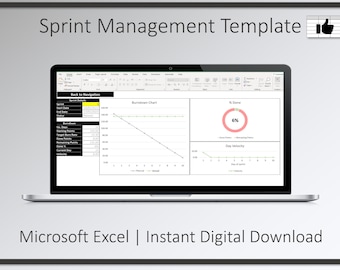 Sprint Management | Kanban Board | Excel Task Tracker | Business Planner | Digital Download
