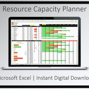 Resource Capacity Excel Template Resource Planner Excel Template Resource Management Resource Utilisation Utilization Resource Scheduling