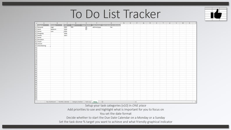 To Do List Excel Template Task Tracker Excel Template to - Etsy