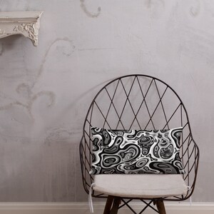 Black and White Abstract Pillow