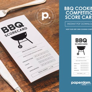 Folhas de pontuação para impressão de churrasco! Organize sua própria competição de culinária!