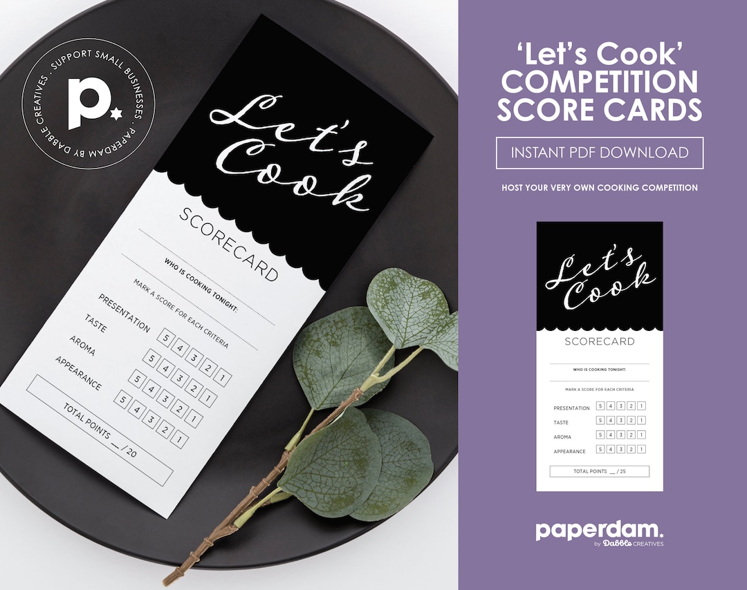 Let’s Cook! Printable Score Sheets! Host Your Own Cooking Competition ...