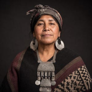 Mapuche Woman Printable Portrait - Silver Jewelry and Woven Textile - Wall Art - Digital Download