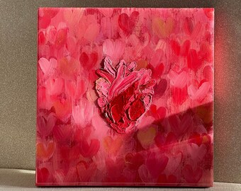 Personalised Wall Art Wedding Gift for Her Home Heart Resin Art Painting Anniversary Gift for Him Handmade 30 x 30cm Wood Panel Art