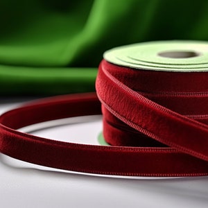 10 mm Czerwona aksamitna wstążka Zielony aksamit Opakowanie prezentowe Prezent urodzinowy dla niej Dekoracja świąteczna Kokarda Wianek Opakowanie prezentów Prezenty