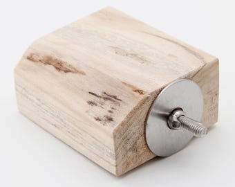 Percha para pájaros de álamo natural – 4,25" × 3,5" x 1,75" – Plataforma con hermosa veta de madera para pájaros medianos