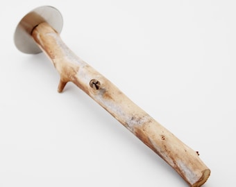 Percha rústica de álamo de 22 cm (8,75") – Percha de madera natural para periquitos y loros medianos, accesorio para jaula de aves sin tratar