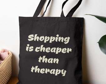Shopping Bag, Cotton Canvas Tote Bag, Shopping Tote, Eco-Friendly Tote, Seasonal Gift, Shopping Therapy Bag
