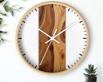Orologio silenzioso con cornice in legno e lancetta dei secondi, decorazione da parete in legno e plexiglass, orologio da parete al quarzo di design