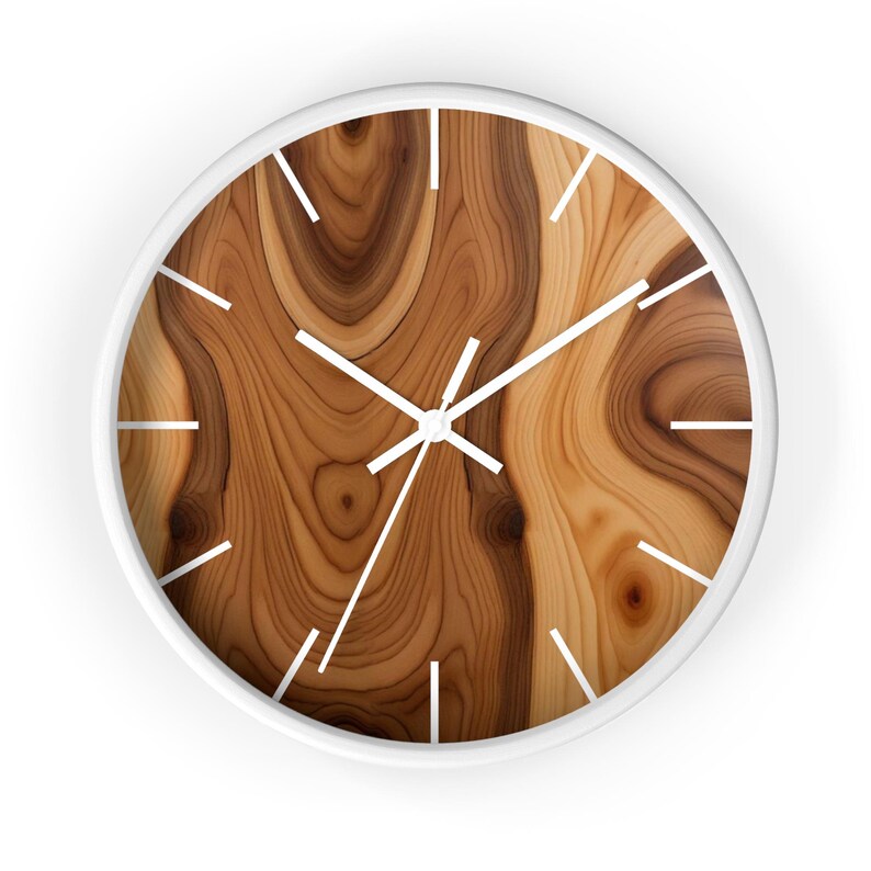 Orologio silenzioso con cornice in legno e lancetta dei secondi, decorazione da parete in legno e plexiglass, orologio da parete al quarzo di design immagine 9