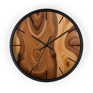 Orologio silenzioso con cornice in legno e lancetta dei secondi, decorazione da parete in legno e plexiglass, orologio da parete al quarzo di design immagine 8