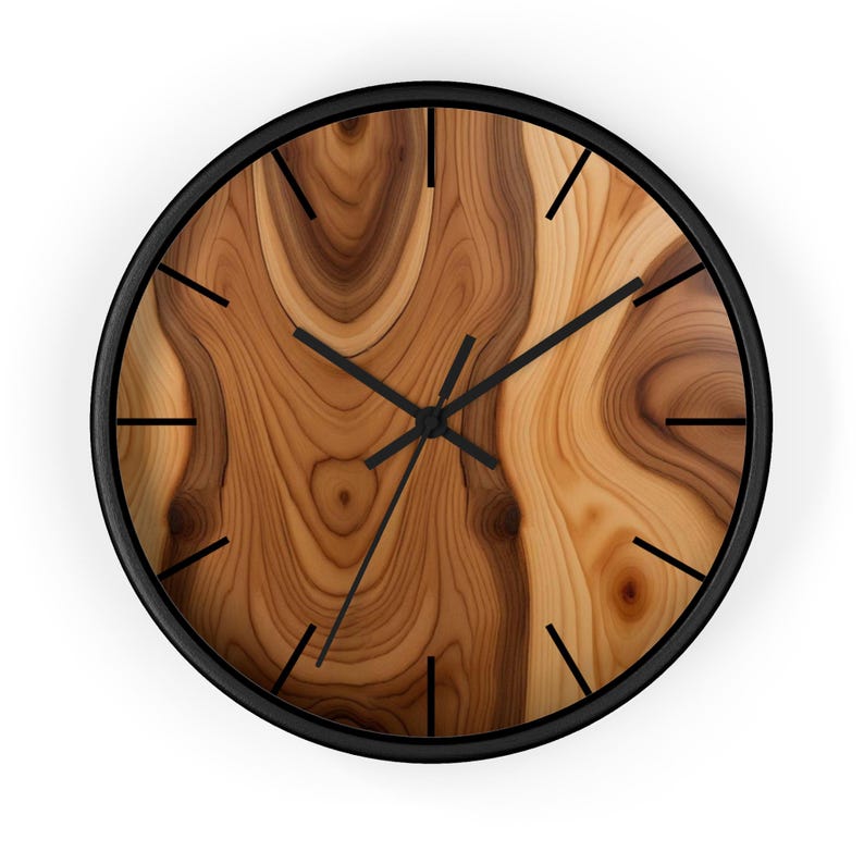Orologio silenzioso con cornice in legno e lancetta dei secondi, decorazione da parete in legno e plexiglass, orologio da parete al quarzo di design immagine 8
